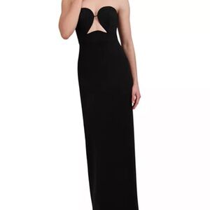 MCBGMaxAzaria Cut-Out Black Strapless Evening Gow